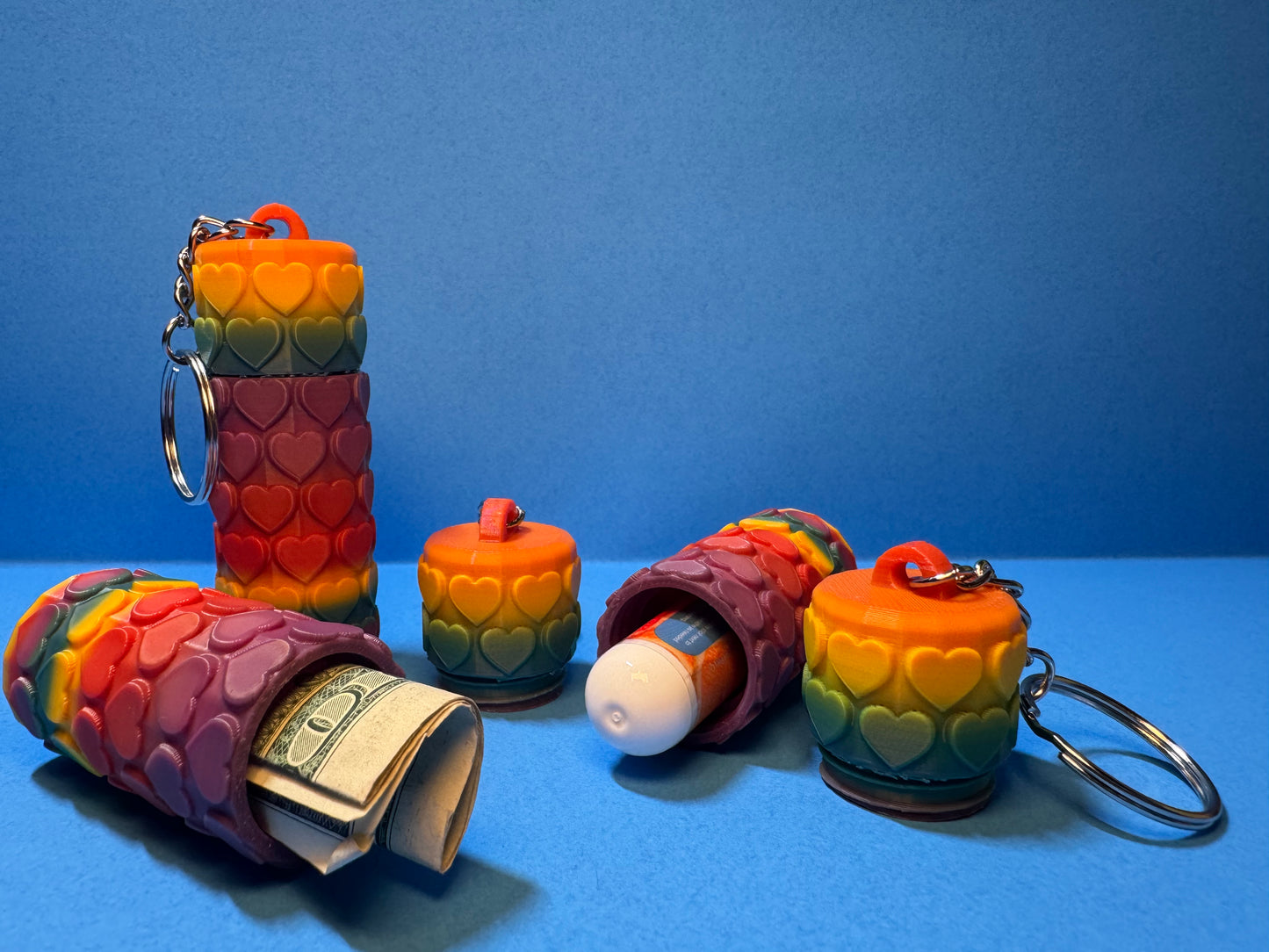 Heart Keychain Storage Container | Cute Money Holder Keychain | Pill Holder | Lip Balm Holder | Hidden Stash Keychain | Small Gift for Her