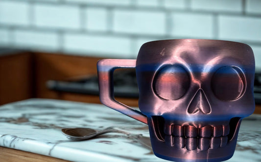 Skull Ice Cream Pint Holder with Spoon Slot – Gothic Dessert Holder – 3D Printed Ice Cream Cozy – Spooky Gift Idea