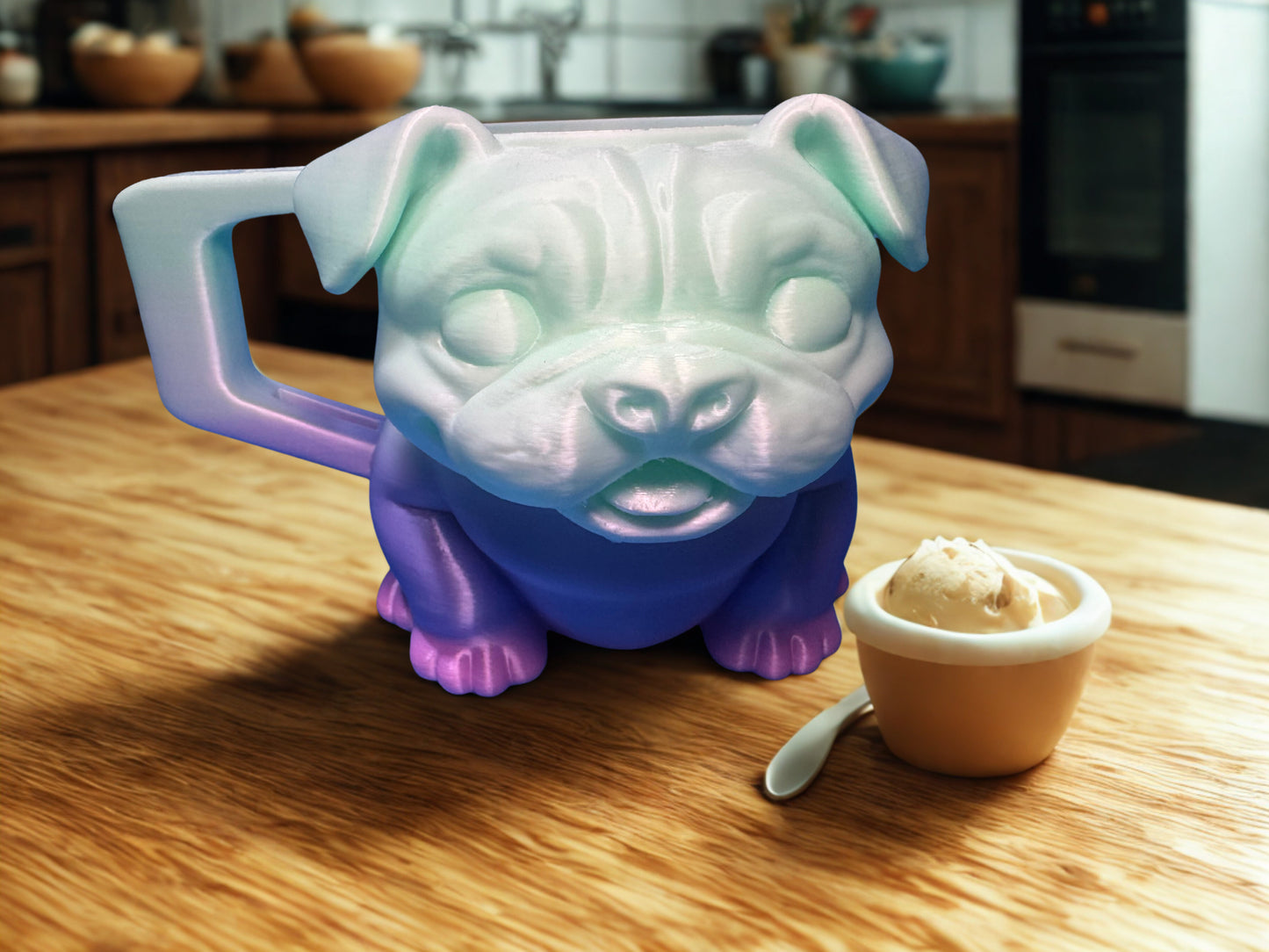 English Bulldog Ice Cream Pint Holder | Bulldog IceCream Cozy with Spoon Slot | Funny Kitchen Decor | Gift for Dog Lovers | Gift for Ice Cream Lovers