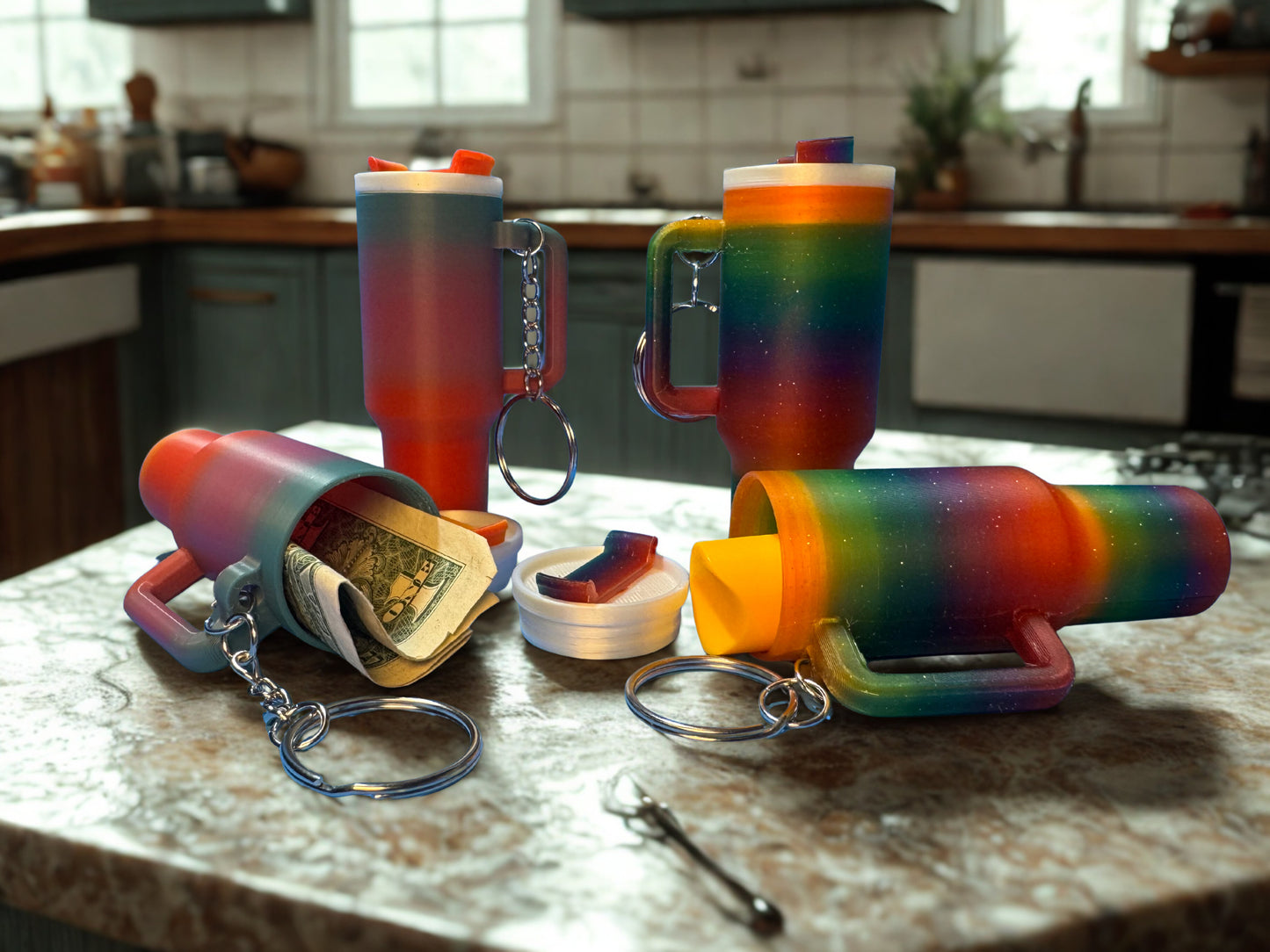 Mini Tumbler Keychain| Money Holder | Pill Holder | Lip Moisturizer Case |Gift for Her | Everyday Carry Accessory